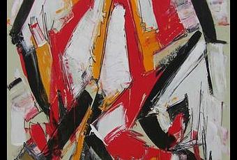 New Palette Knife Painting in Red, White and Black - Paperblog