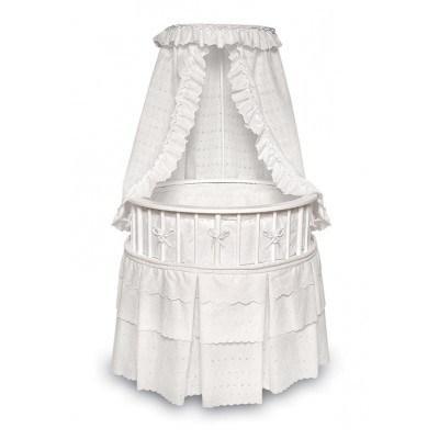 The Elegance Round White Bassinet by Badger Basket.