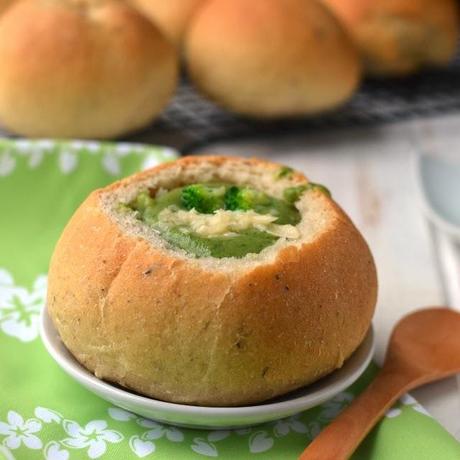 Broccoli Cheese Soup in Bread Bowl
