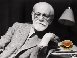 Freud with cheeseburger