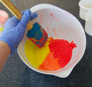 adding red in the pot swirl 