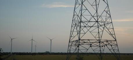 Wind turbines stand motionless along the Ismuz of Tehuantepec awaiting for the strong breezes of the area known as the Texano winds near Juchitan, Mexico