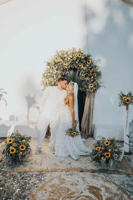Rustic Fall Wedding Lefkada Sunflowers