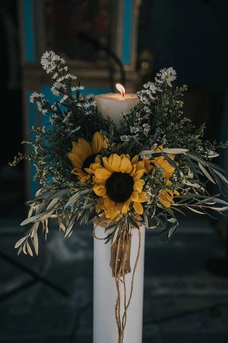 Rustic Fall Wedding Lefkada Sunflowers
