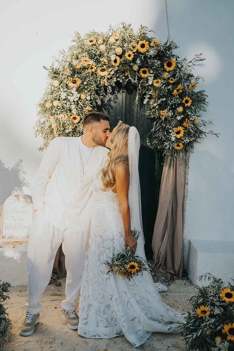 Rustic Fall Wedding Lefkada Sunflowers