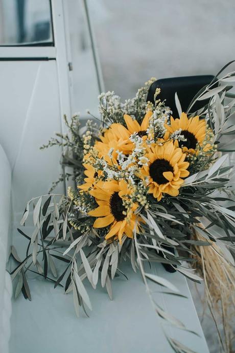 Rustic Fall Wedding Lefkada Sunflowers