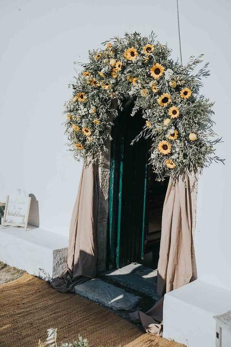 Rustic Fall Wedding Lefkada Sunflowers