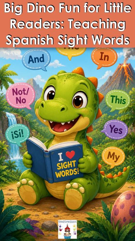 Dinosaur Theme Spanish Sight Words for Early Readers