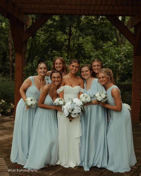 a summer dream wedding bridesmaids bride