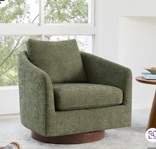 Moss green swivel accent chair