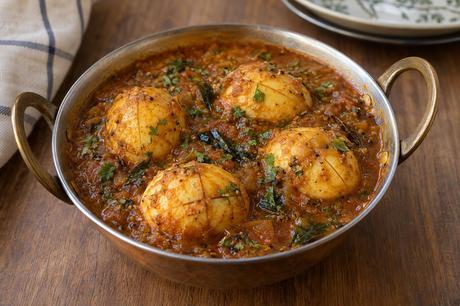 Chettinad Muttai Kulambu Homemade Chettinad Muttai Kulambu, ready to serve
