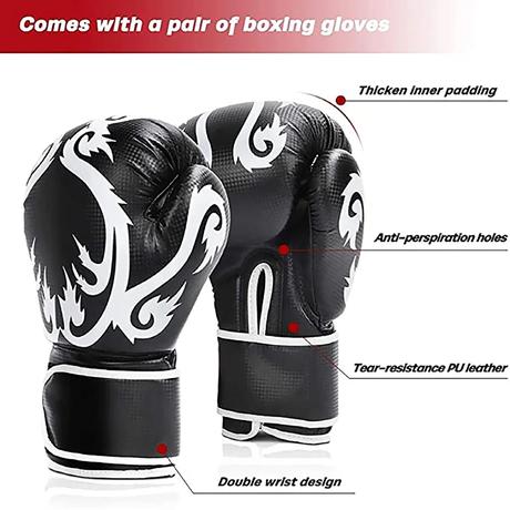 Dripex Free Standing Punch Bag with 12 suction cup base and boxing gloves