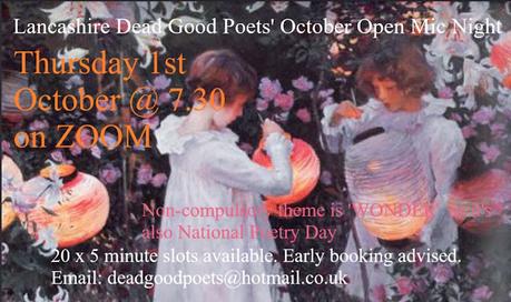 Lancashire Dead Good Poets' October Open Mic Night Lancashire Dead Good Poets' October Open Mic Night