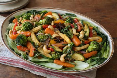 Warm Asian-style Salad Homemade Warm Asian-style Salad, ready to serve