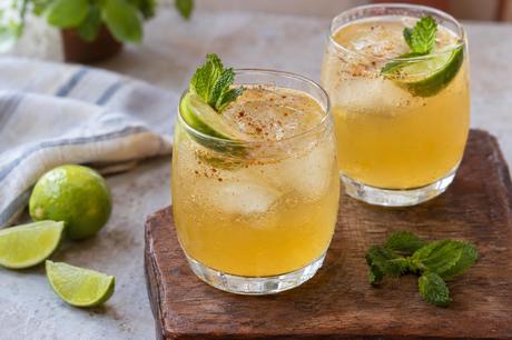 Apple and Ginger Cocktail Homemade Apple and Ginger Cocktail, ready to serve