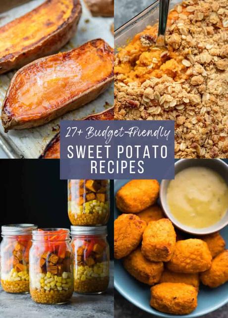 split image of 4 budget-friendly sweet potato recipes