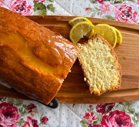 Lemon Curd Glazed Pound Cake