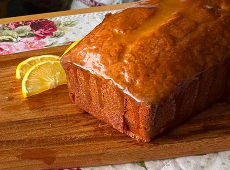 Lemon Curd Glazed Pound Cake