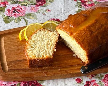 Lemon Curd Glazed Pound Cake