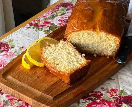 Lemon Curd Glazed Pound Cake
