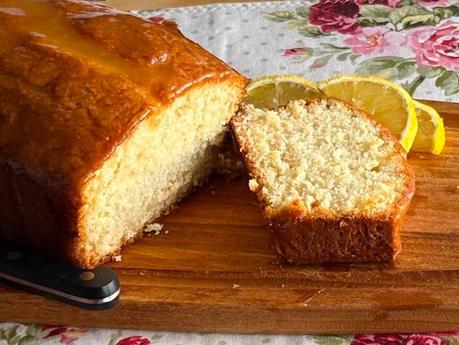 Lemon Curd Glazed Pound Cake