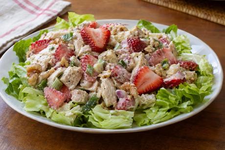 Homemade Chicken and Strawberry Salad, ready to serve
