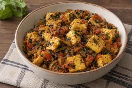 Homemade Pudina Paneer, ready to serve