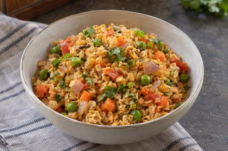 Homemade Oats Masala Upma, ready to serve