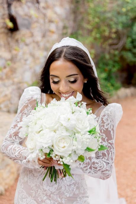 Timeless Destination Wedding Athens White Florals
