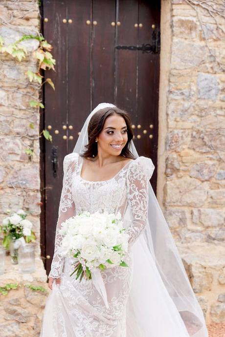 Timeless Destination Wedding Athens White Florals