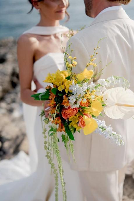 Romantic Summer Wedding Kalamata Orange Details