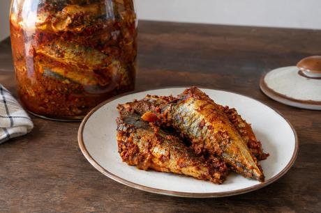 Homemade Pickled Salted Fish, ready to serve