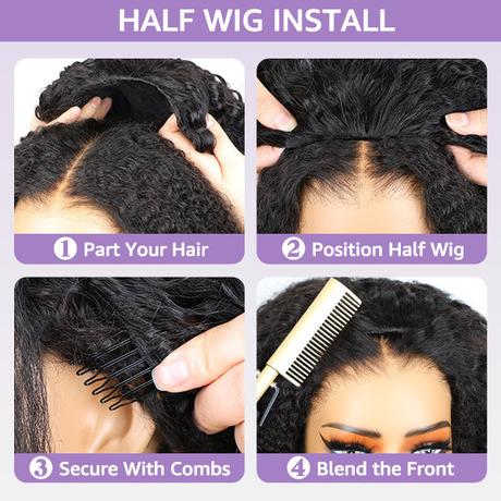 easy install water wave half wig