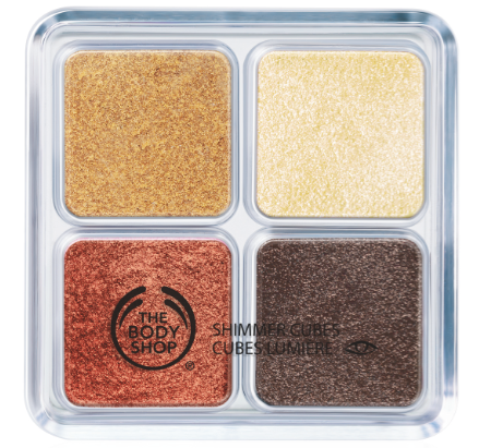 New Launches From The Body Shop – Limited Edition Blueberry and Spring Trend Makeup Collection. the body shop shimmer cubes gold