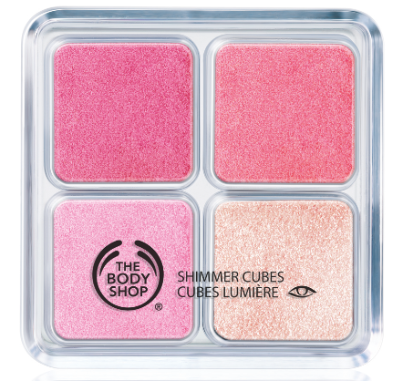 New Launches From The Body Shop – Limited Edition Blueberry and Spring Trend Makeup Collection. the body shop shimmer cubes pink