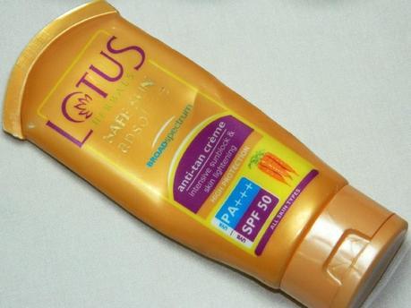 Lotus Herbals Anti-Tan Creme SPF 50 Sunblock Review