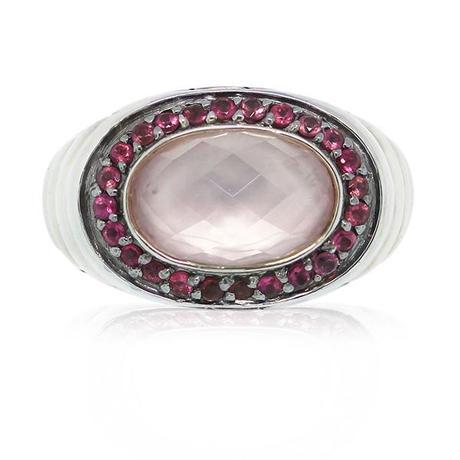 John Hardy Batu Bedeg Rose quartz pink tourmaline ring
