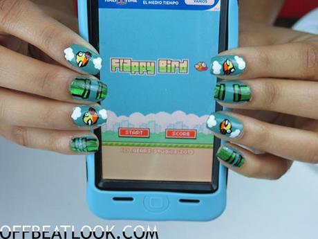 Flappy Bird Nails tutorial