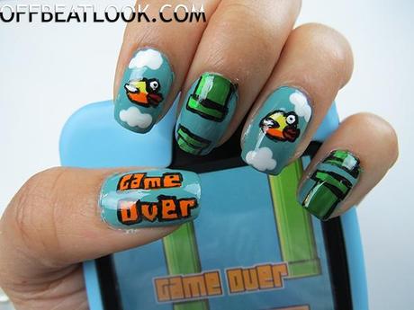 Flappy Bird Nail Tutorial