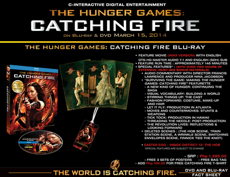 The Hunger Games Catching Fire Blu-ray set Fact Sheet