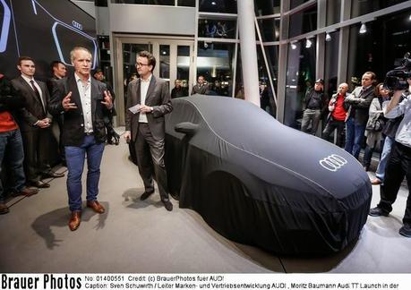 new audi TT coupe 2014, unveiling, august 2014, berlin, kufurstendamm, audi city