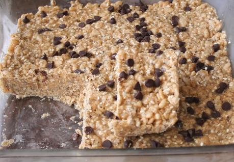 Sesame, Rice Cereal and Nut Butter Bars (Dairy and Gluten Free with Refined Sugar Free Option)