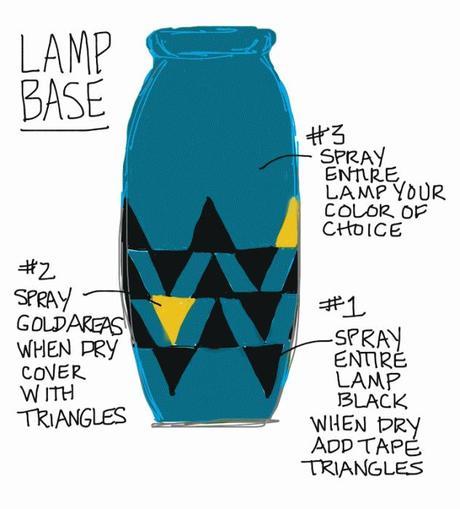 lamp drawing 632x700 Stunningly Simple Turquoise Geometric Lamp for Less than $52