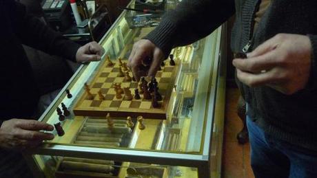 Chess match between Marco and Carl / NYC Fine Cigars, New York, NY / Leica D-Lux 4