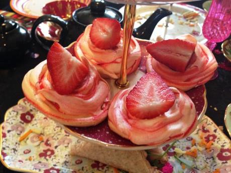 strawberry swirl meringue nests perfect for afternoon tea cake stand topper