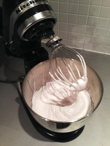 meringue mixture glossy soft peaks black kitchenaid stand mixer