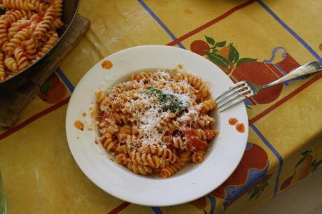 fresh pasta lunch in italy