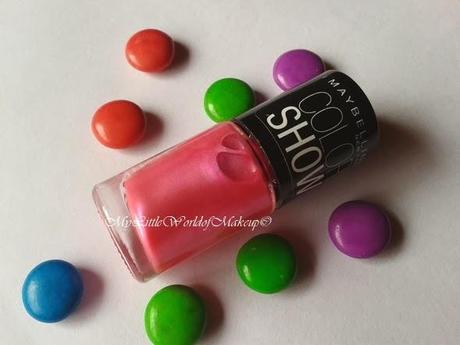 Maybelline Color Show Nail Paint - Pink Voltage Review, Swatches and NOTD