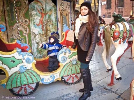 ReasonstoDress.com Reasons to Dress Antique Carousel, Carrousel, Carosello, Merry-go-Round Modena, Emilia Romagna Italy Things to do in the winter in italy