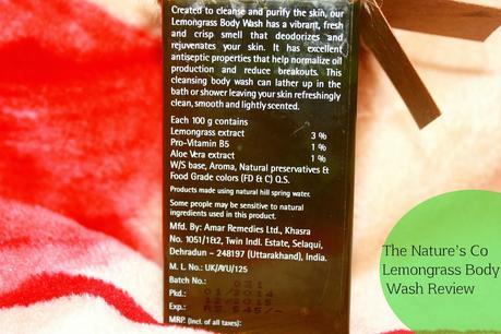 The Nature’s Co Lemongrass Body Wash Review